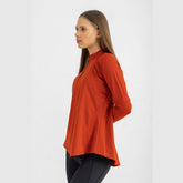 Earth Red Ruffle Top